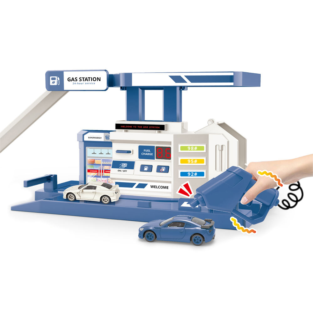 Vibration Gas Station Toy Set with Light and Music