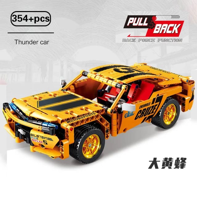 Project Machine Car Building Blocks with Pull Back