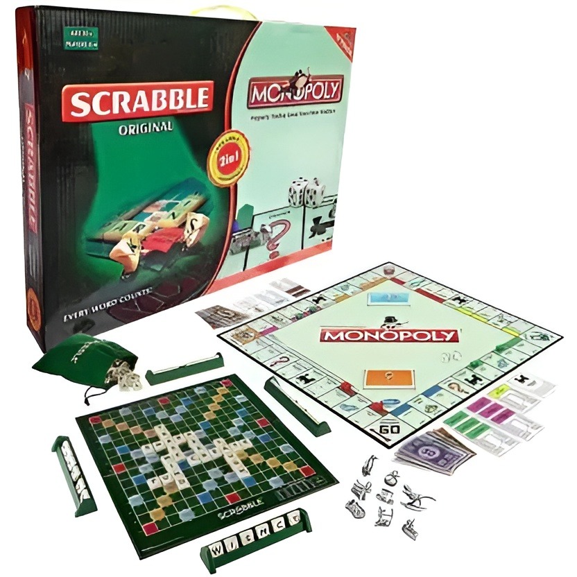 Scrabble & Monopoly 2 – in – 1 Board Game – English Version