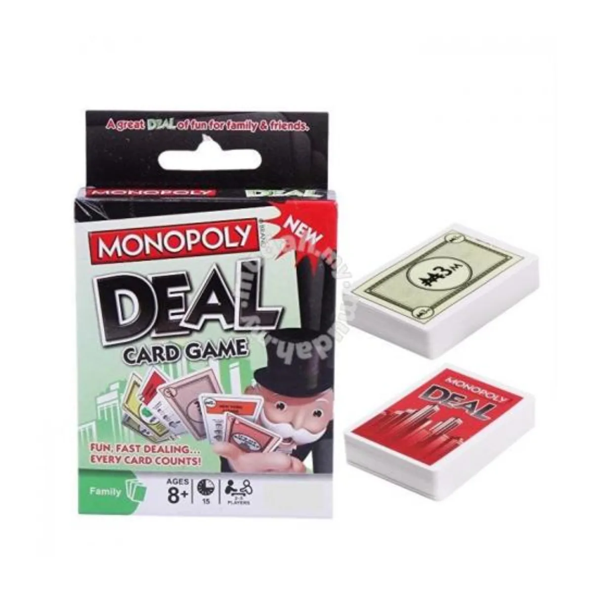 Monopoly Deal Card Game – Standard, Green or White Edition