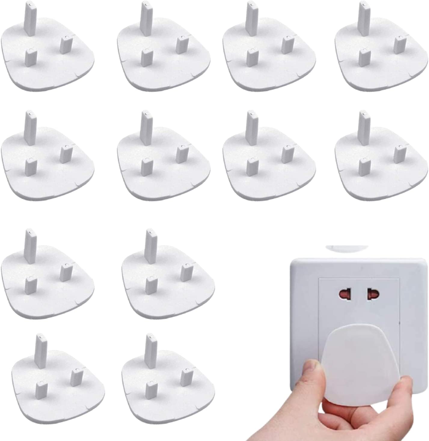 2 – Piece Square Pin Plug Protector Covers – White