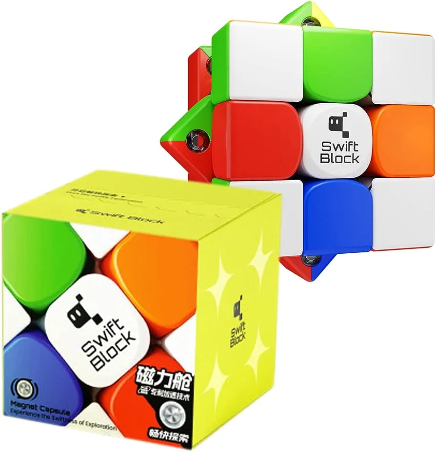 Swift Block 3x3 magnetic cube puzzle with colourful cube faces