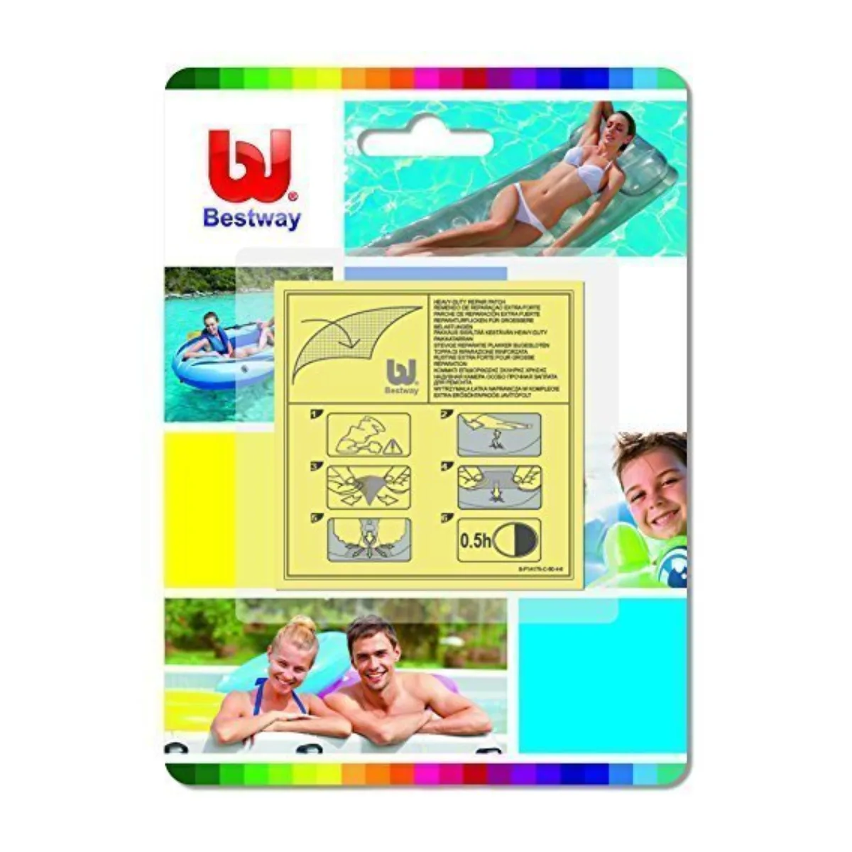 Bestway inflatable repair patch kit packaging