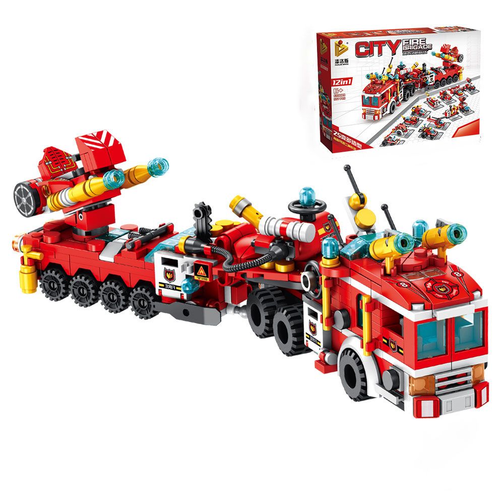 City Fire Brigade 557+ Piece 12 – in – 1 Building Blocks Set