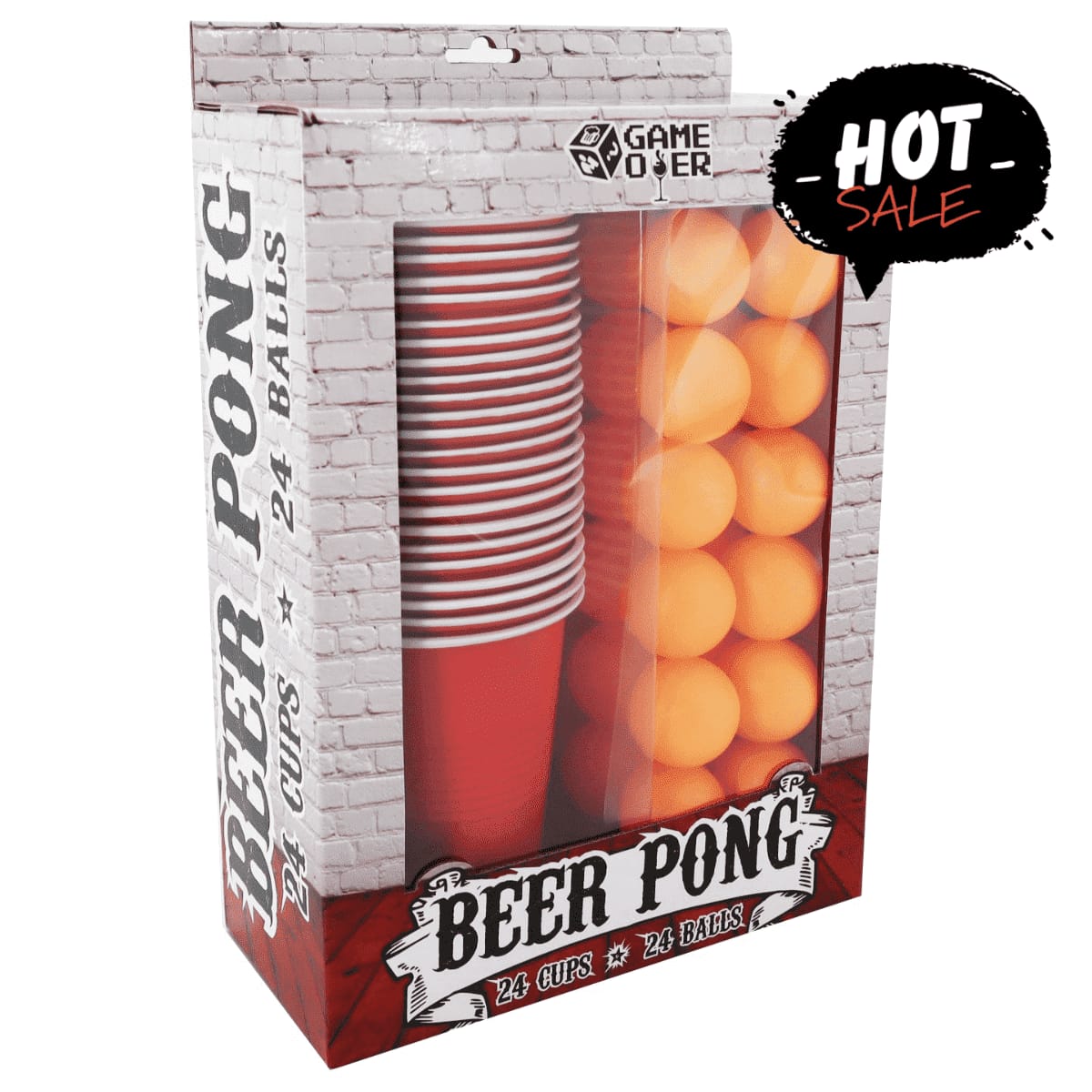 Beer Pong Game Set – 24 Cups and 24 Balls