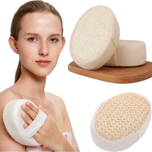 Natural Loofah Bath Shower Sponge – Off White