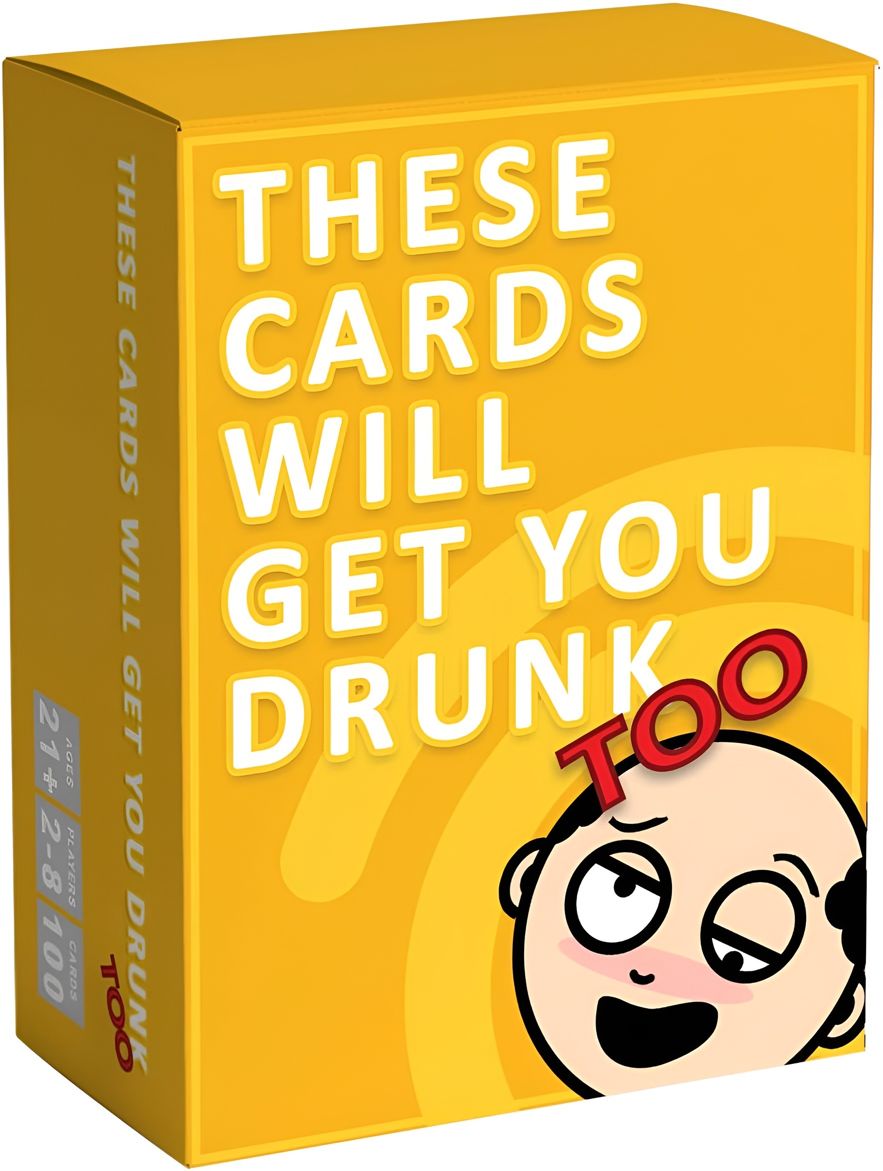 Yellow These Cards Will Get You Drunk Too card game box