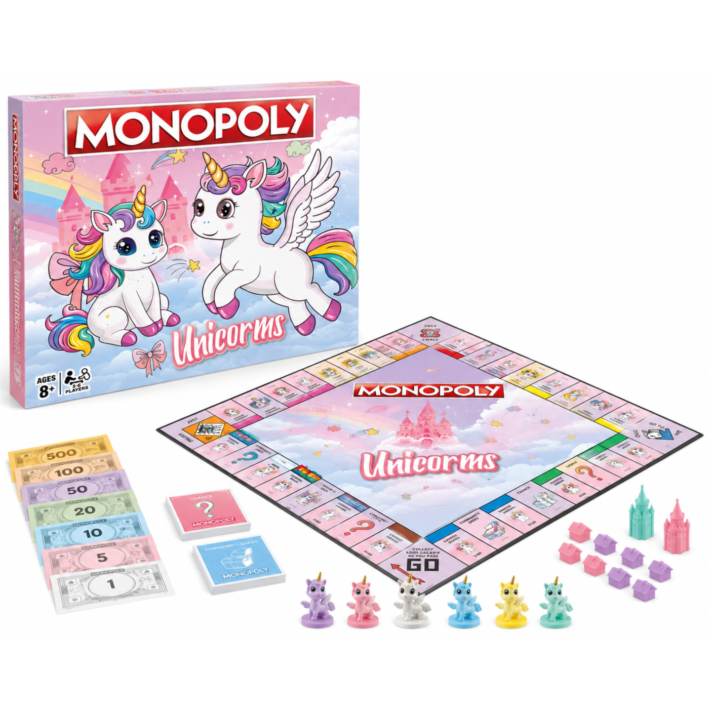 Monopoly Unicorns Board Game for Kids and Families