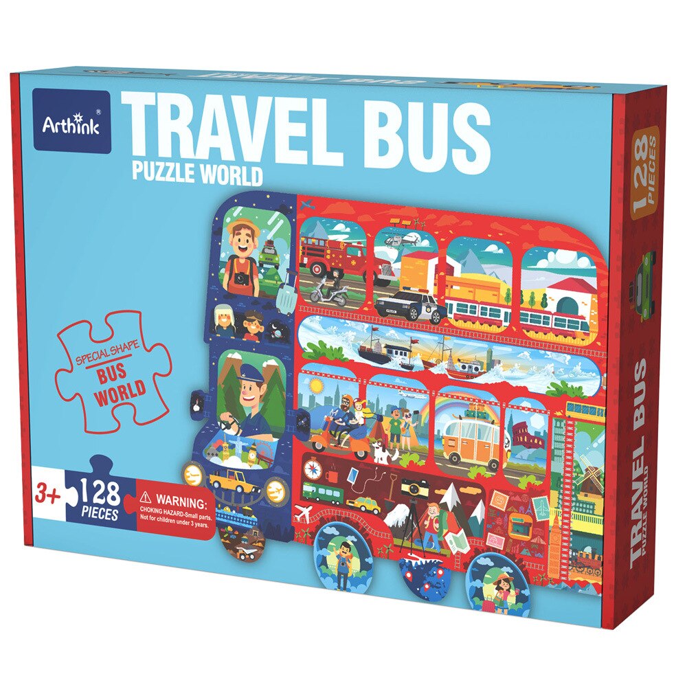 Travel Bus Puzzle World – 128 Pieces