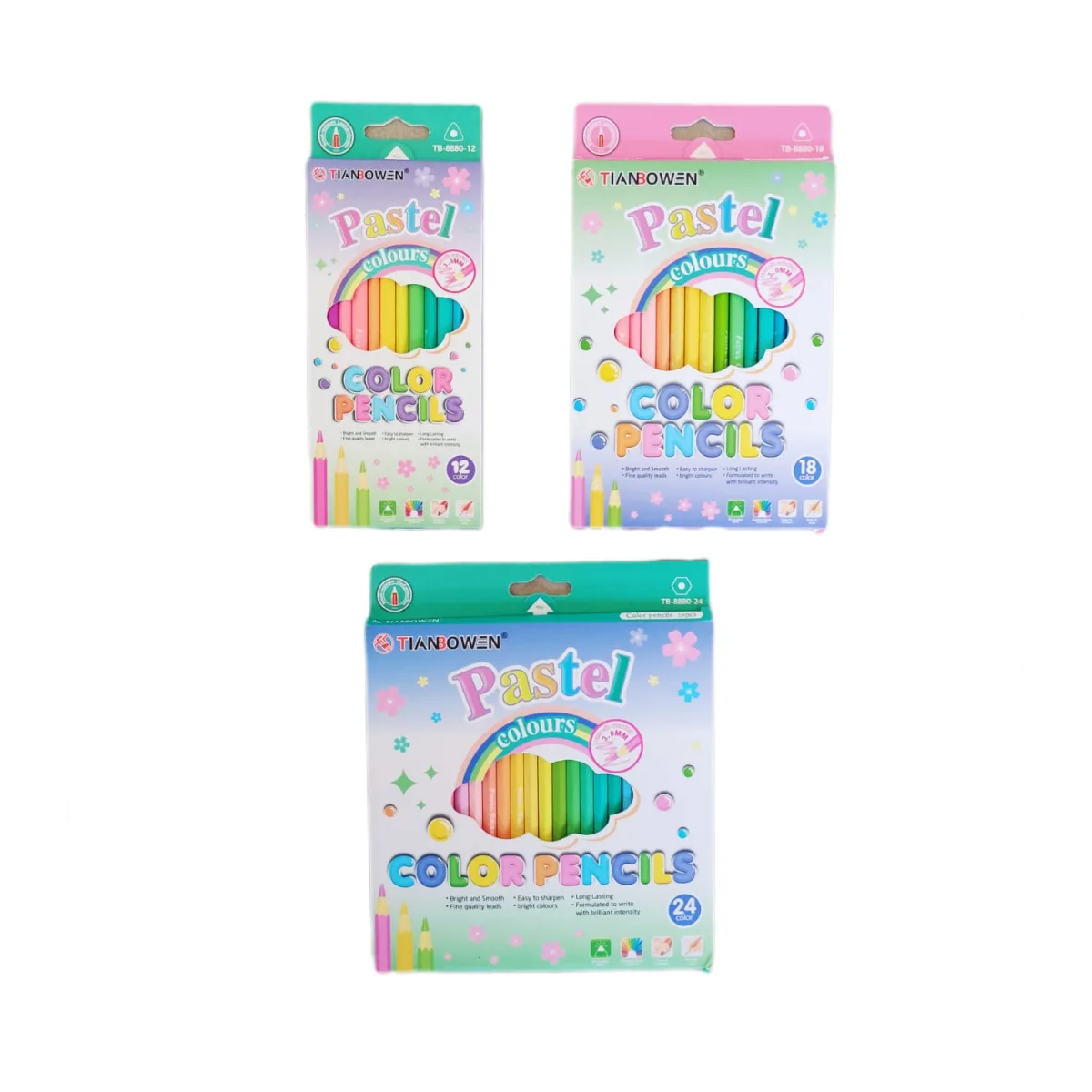 Pastel Coloured Pencils – 12, 18 or 24 Colours