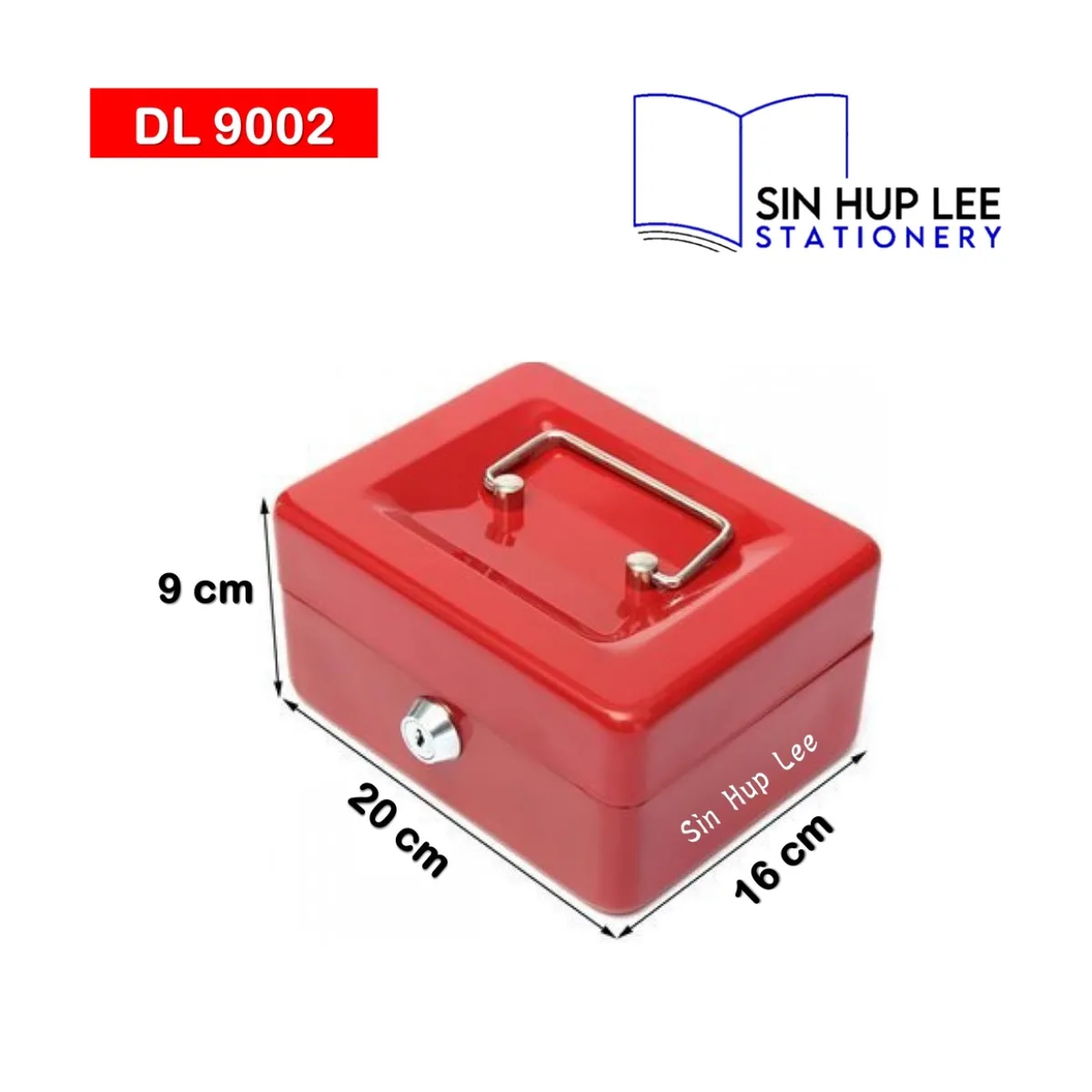 Cash Box 9002 with Key Lock – Red, Blue or Black (Small)
