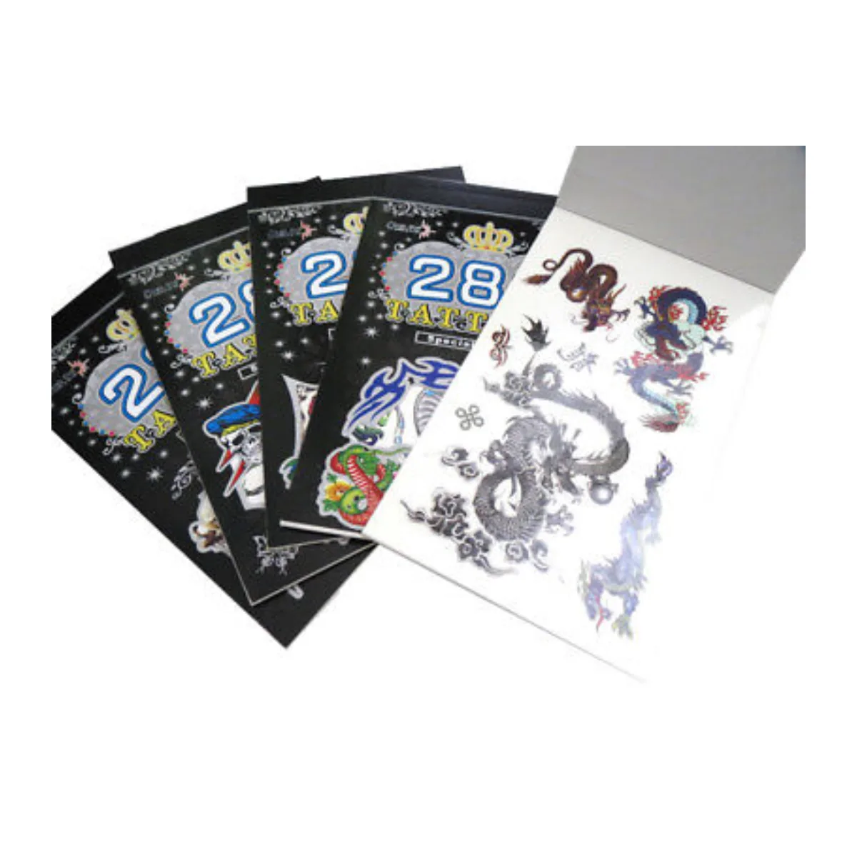 Small – 5 Pcs temporary color tattoo collection booklet