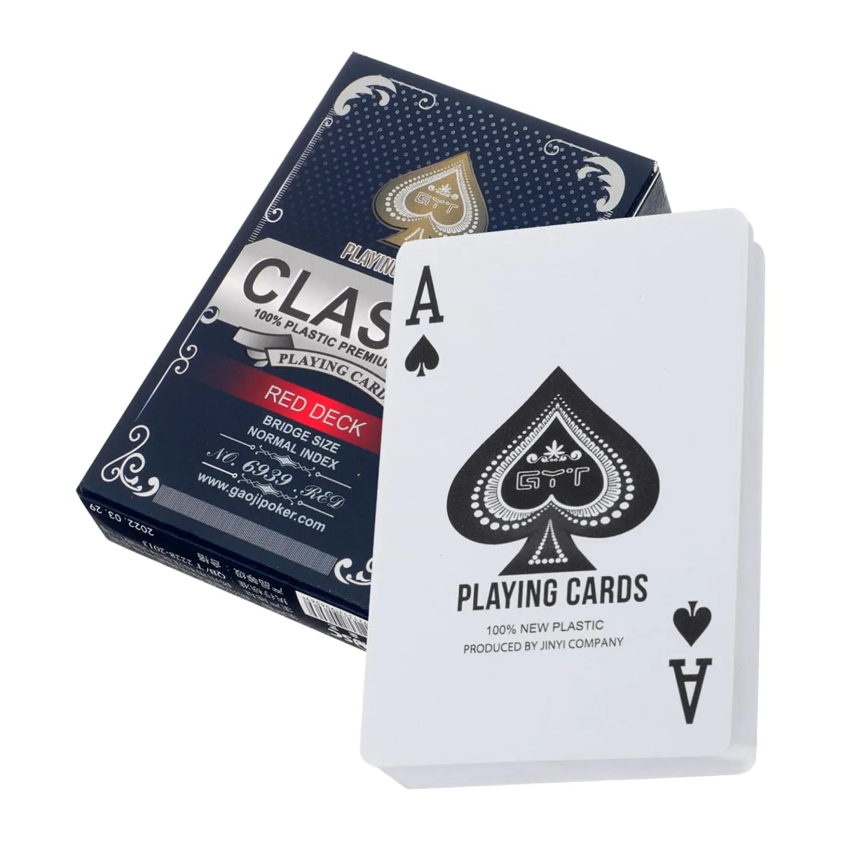 Classic plastic playing cards in Blue and Red options