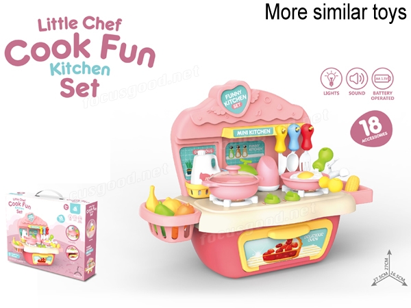 Little Chef Mini Kitchen Pretend Play Set with 18 Accessories
