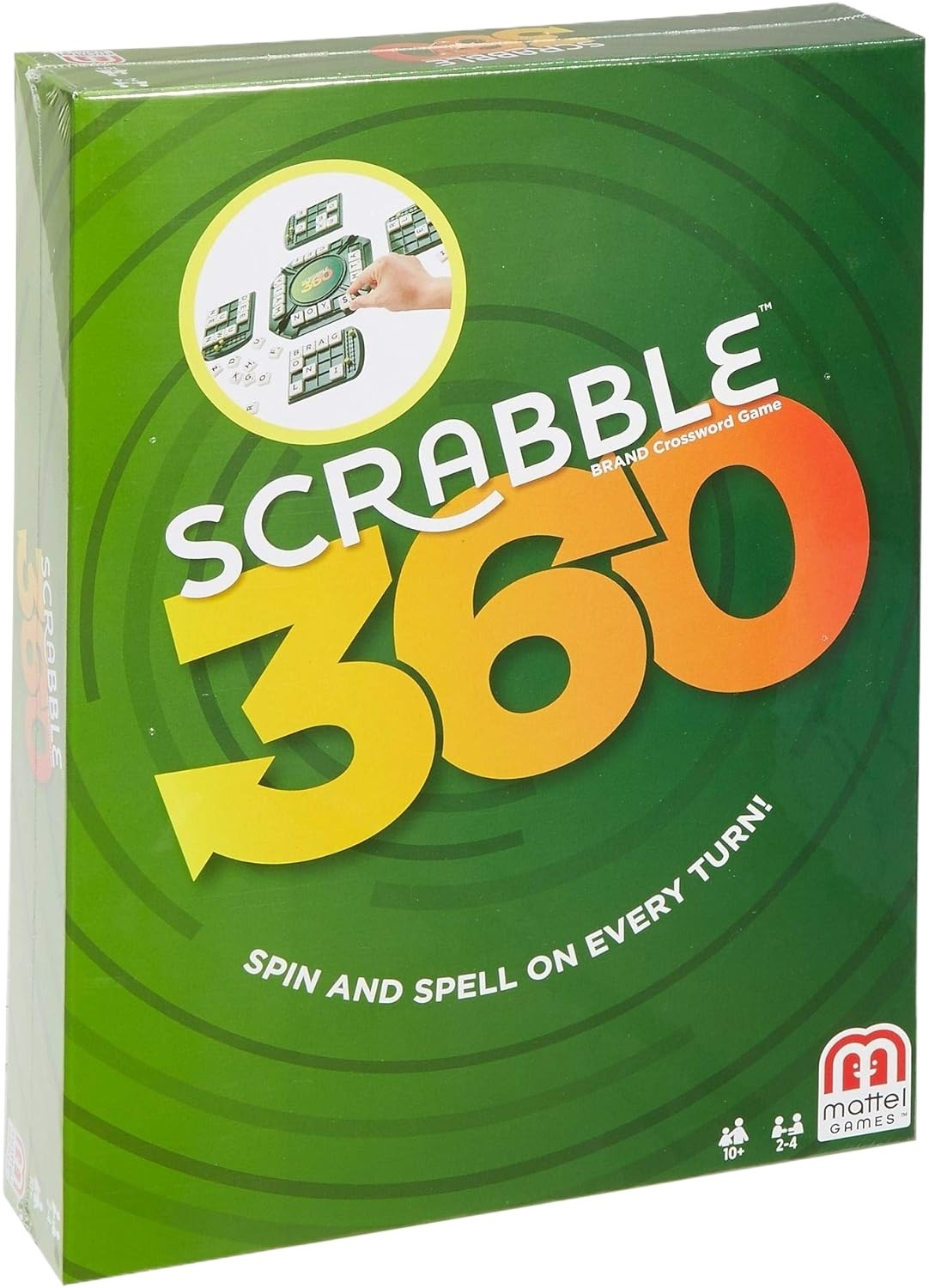 Green Scrabble 360 board game box