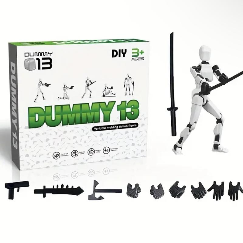 Dummy 13 movable white robot – style action figure with black accessories