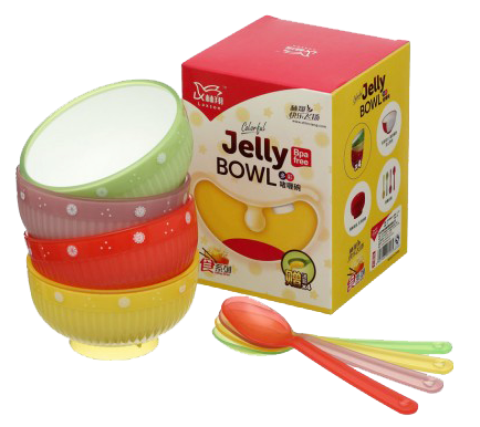 Jelly Bowl Set with 4 Spoons