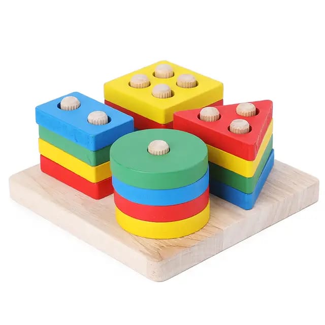 Wooden Geometry Board Shape Matching Puzzle