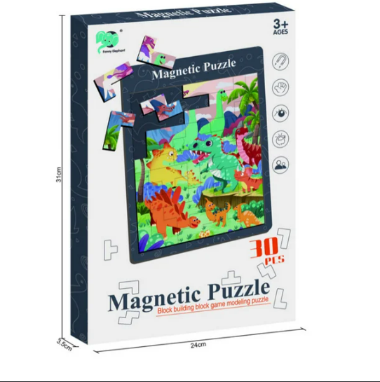 30 – Piece Magnetic Dinosaur Puzzle