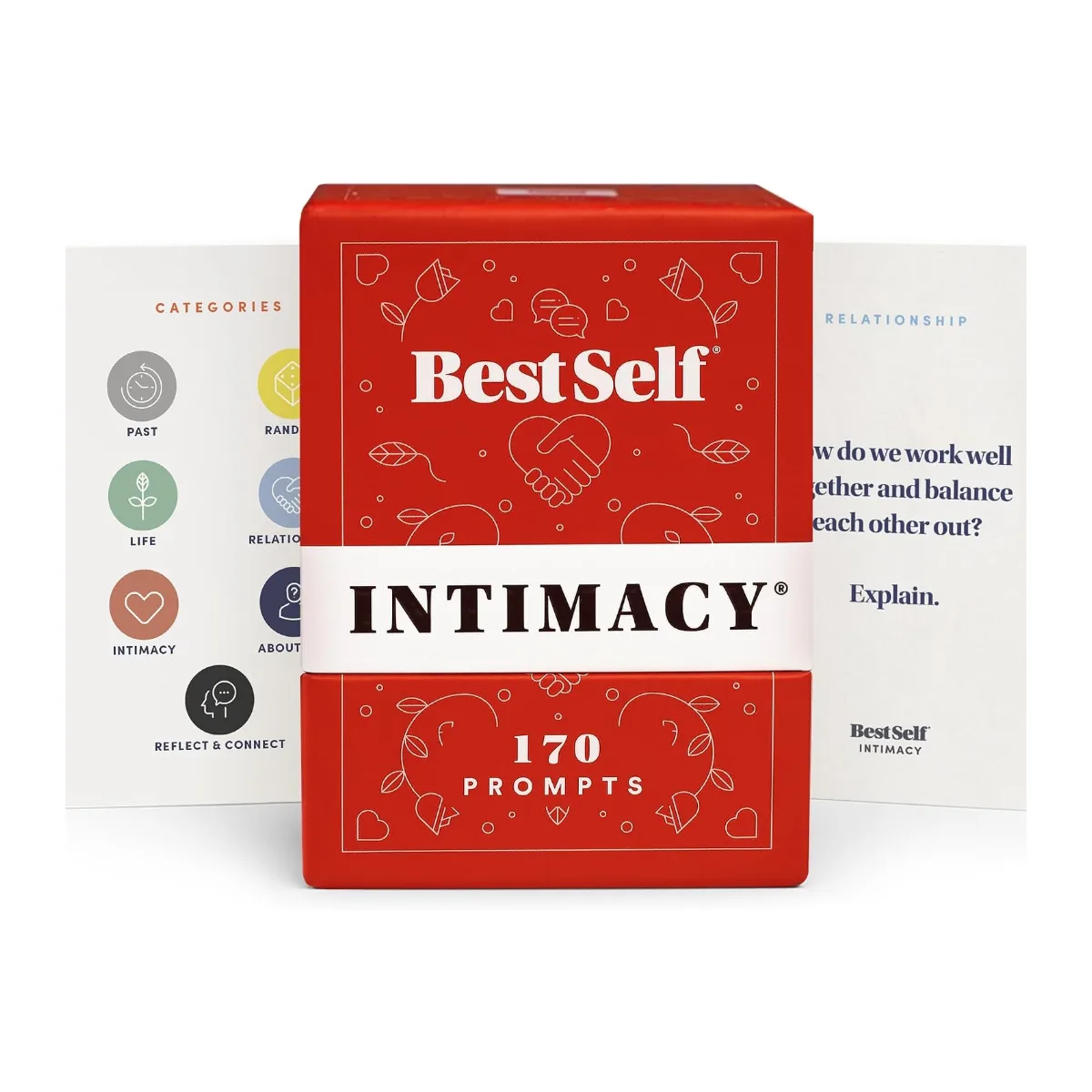 BestSelf Intimacy card game box showing 170 prompts