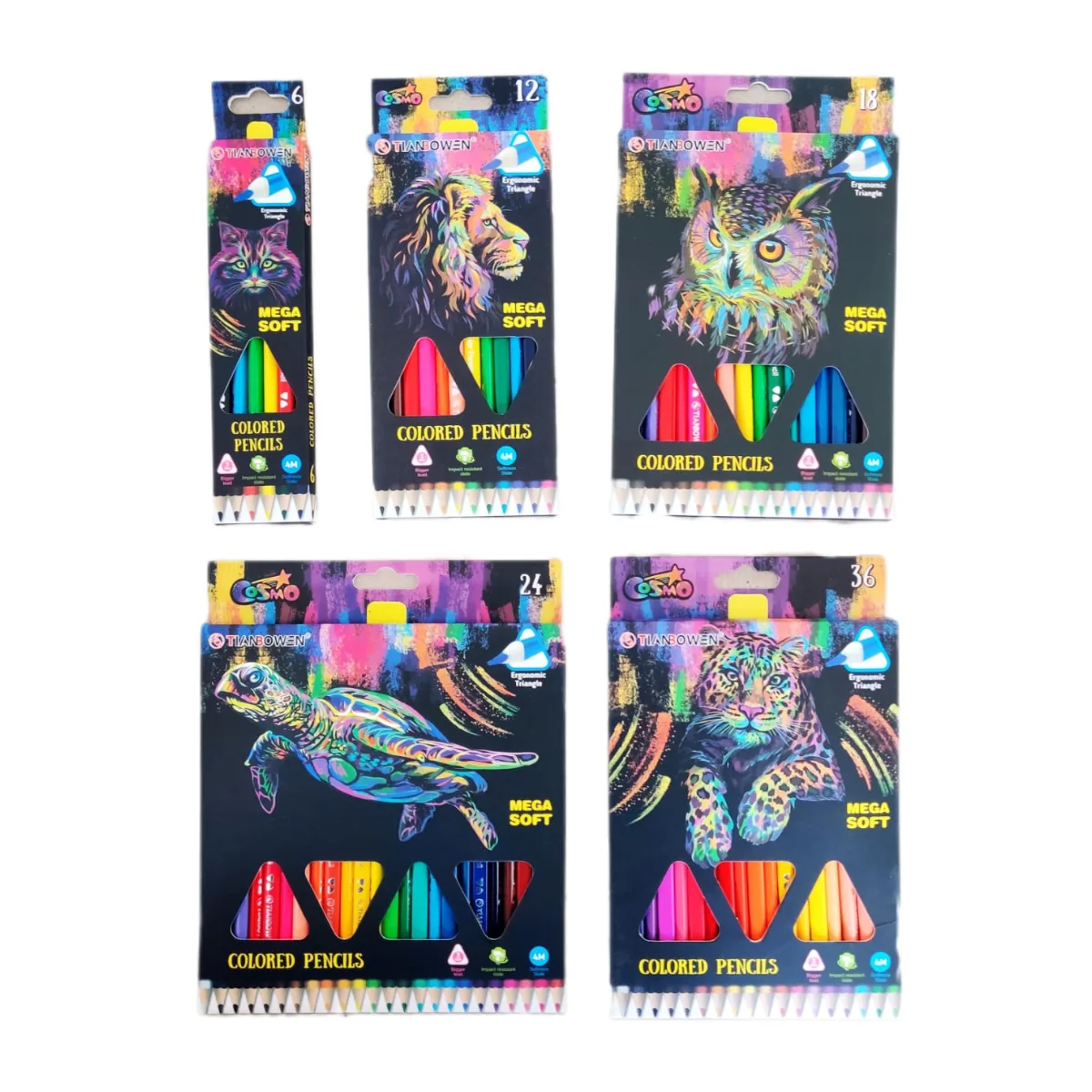 Mega Soft Colored Pencils – 6 to 36 Color Sets