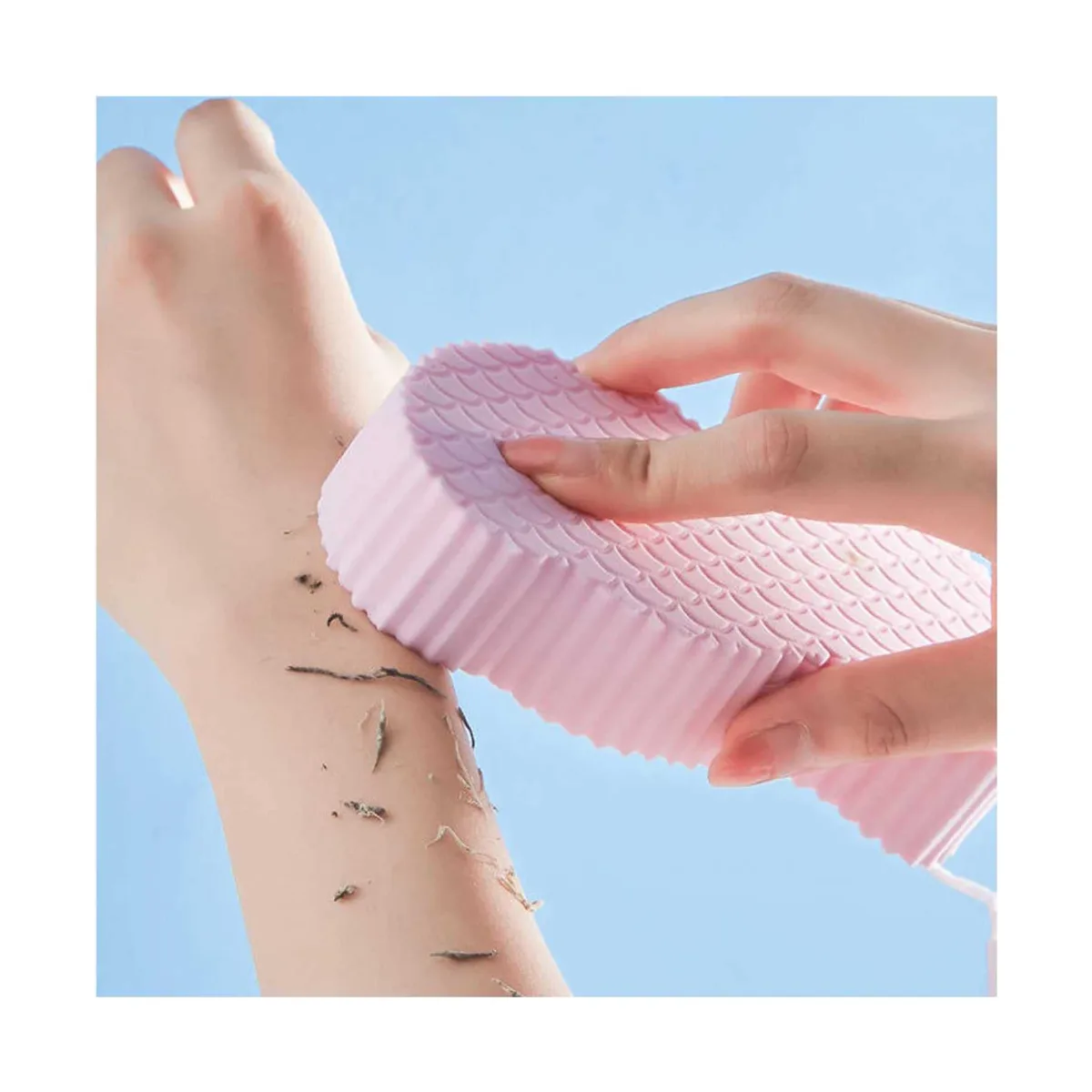 Pink Baby Painless Bath Sponge with textured surface