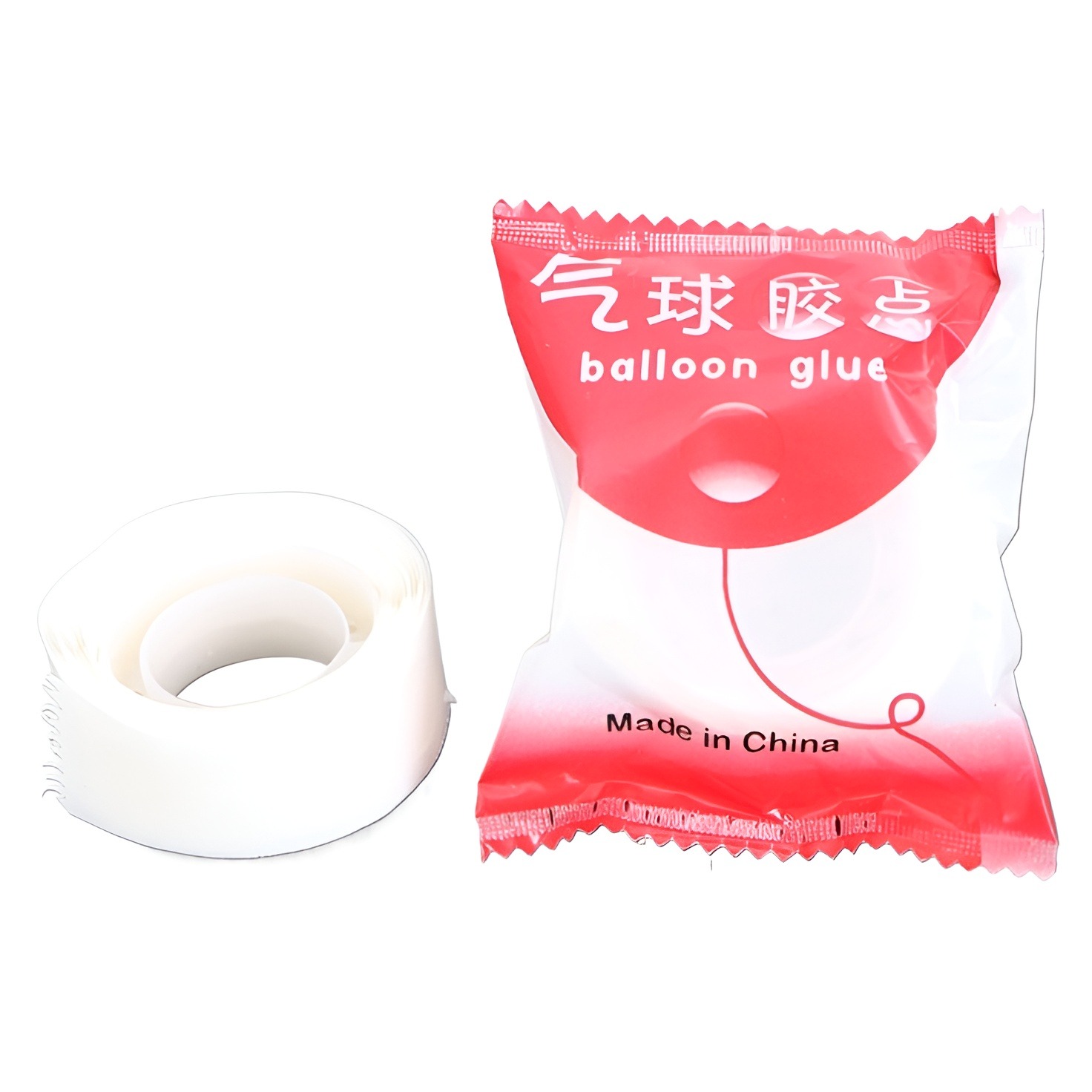 Balloon glue dots roll with red packet